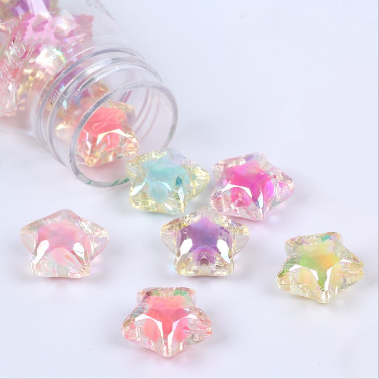 ชุดลูกปัดเจาะห้าแฉก หลากสีสัน สําหรับทําเครื่องประดับ DIY 10 ชิ้น - รูปที่ 2