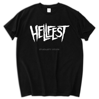 [S-5XL] เสื้อยืดแขนสั้น ผ้าฝ้าย พิมพ์ลาย Hellfest S M L XL สีดํา สําหรับผู้ชาย sbz5698