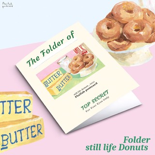 Folder Donuts 🍩 แฟ้มใส่กระดาษA4 มีที่เสียบบัตร