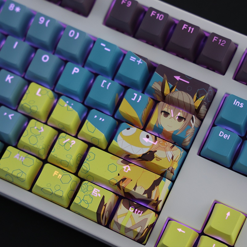 Bronya Zaychik Keycap Cherry Profile ผลกระทบ Honkai 3 ธีมอะนิเมะ PBT ...