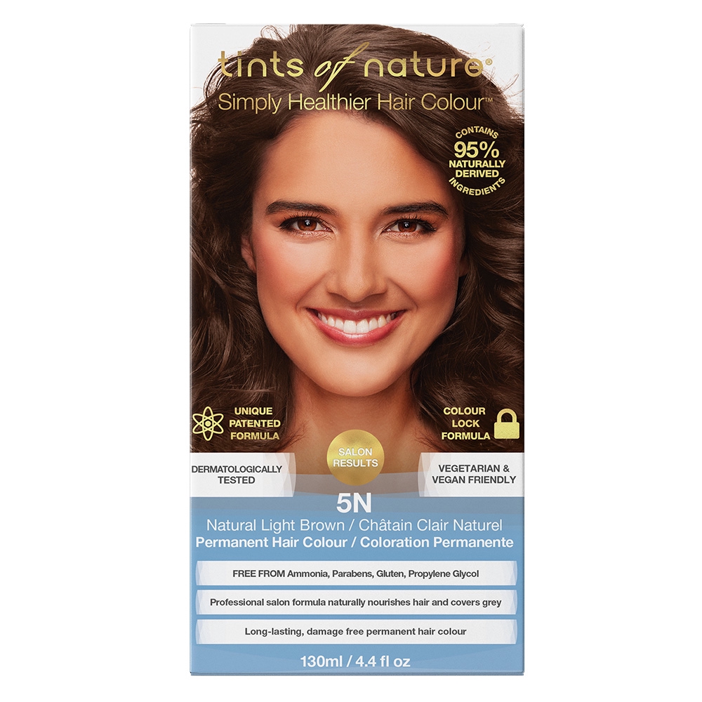 Tints of Nature 5N Natural Light Brown - Permanent Hair Colour น้ำยาย้อมผมออร์แกนิค น้ำตาลสว่าง (130