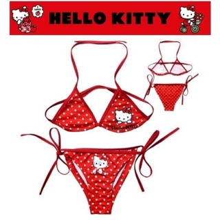 ชุดว่ายน้ำเด็ก ชุดว่ายน้ำสาวน้อย ลาย Hello Kitty