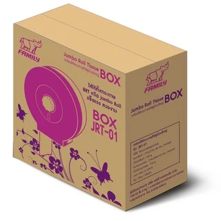 Family Tissue Box กล่องใส่กระดาษชำระม้วนใหญ่ สีดำทูโทน ไซส์จับโบ้มาตราฐาน ตำหรับติดผนัง
