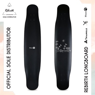 Rebirth Longboard Meow Candy Serie (Black) / ลองบอร์ดรีเบิร์ทรุ่น Meow Candy ขนนก ลองบอร์ด สเก็ตบอร์ด ครบชุด พร้อมส่ง