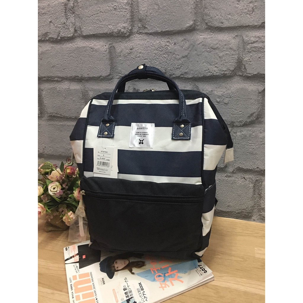 กระเป๋า Anello backpack stripe pattern multi border 2017