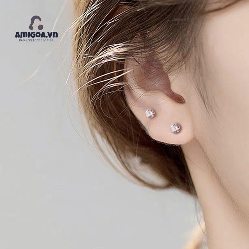 กระดูกอ่อนสแตนเลสหูสตั๊ดคริสตัลเพทายต่างหูเจาะเครื่องประดับเหล็ก ราคา ถูกที่สุด ดีลบีเคเค แกลเลอรีภาพที่ 4