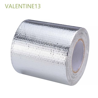 VALENTINE13 5M Heat Insulating  Tape Silver Protection Foil Tape Heat Shield Wrap Tape Flame Retardant Car Motorcycle Fiberglass Belt Exhaust Pipe Self-Adhesive Sticker/Multicolor