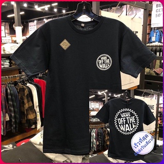 Vans เสื้อยืดคอกลมแขนสั้นผ้าฝ้ายพิมพ์ลายตัวอักษรฤดูร้อนสําหรับผู้ชาย