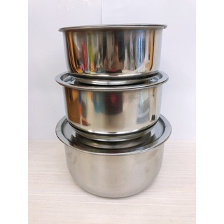 หม้อแขกแสตนเลส ชุด 3 ชิ้น 16-18-20 cm Stainless Steel Ware TAILONG