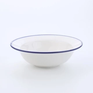 INDRA CERAMIC จานชามปีกลึก ลายสังกะสี เซรามิกเข้าไมโครเวฟได้