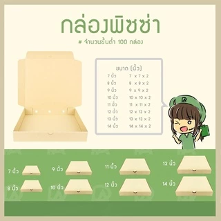 กล่องพิซซ่า ขนาด 10 นิ้ว (10 x 10 x 2 นิ้ว) (แพ็คละ 25 กล่อง) (ใช้กระดาษแข็งแรงเป็นพิเศษ)