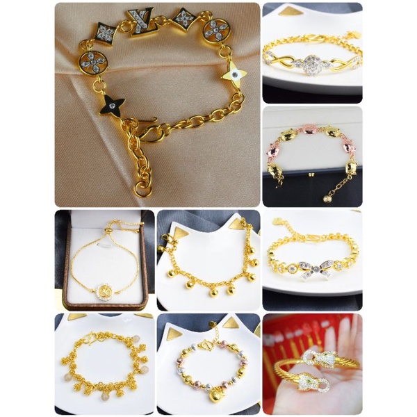 กำไล ทองไมครอน กำไลชุบทองแท้ 100% ทองชุบ เศษทองคำแท้ หุ้มทอง ชุบทอง 24K(ไม่ลอก ไม่ดำ)