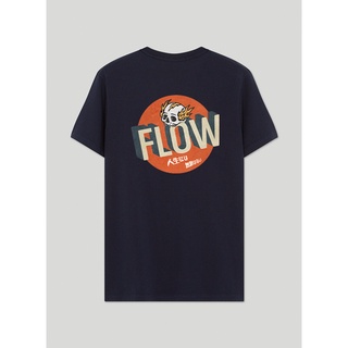 เสื้อยืดเเนวสตรีท เวอร์ชั่นเกาหลี FLOW SKULL #22005-1 BW1