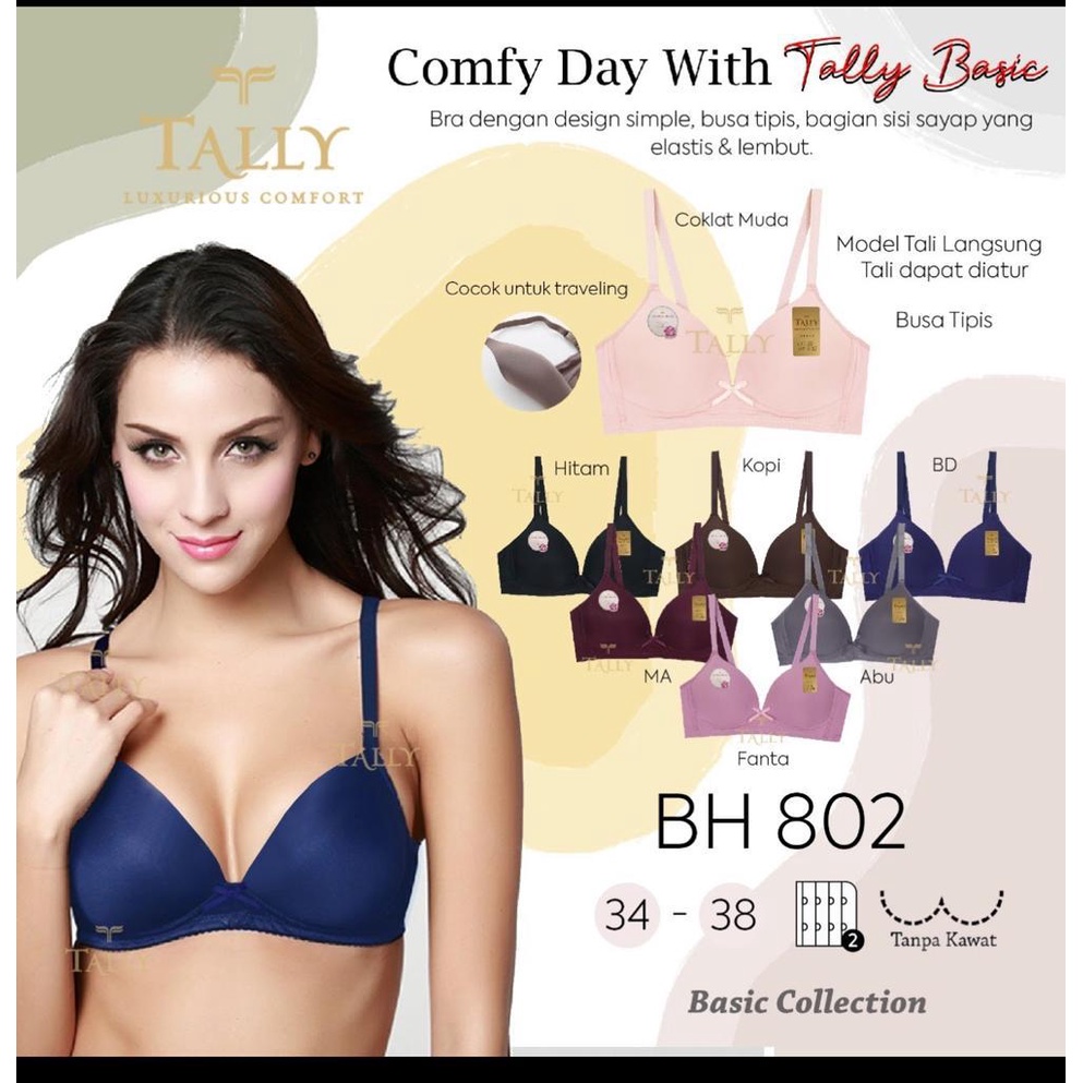 SALLY BRA BH 802 I SIZE 34 - 38 I WIRELESS I THIN FOAM