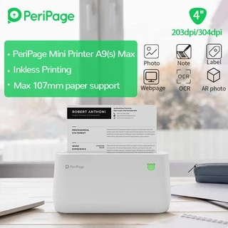 Peripage A9,A9S,A9Pro A9Max A9S MAX🐻🐻🐻เครื่องปริ้นพกพา ไม่ใช้หมึก