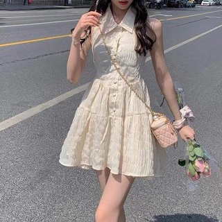 🔥Hot Sale/Sexy halter neck halter shirt dress womens 2022 summer new prepare machine sleeveless doll shirt niche tutu