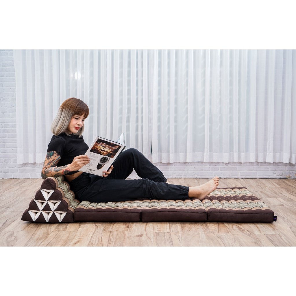 Vasora 3-Fold Mat XXL with Triangle Cushion หมอนสามเหลี่ยมติดเบาะ ที่นอนสามเหลี่ยม หมอนอิง ฟูก ไซส์ XXL-170x80x33cm