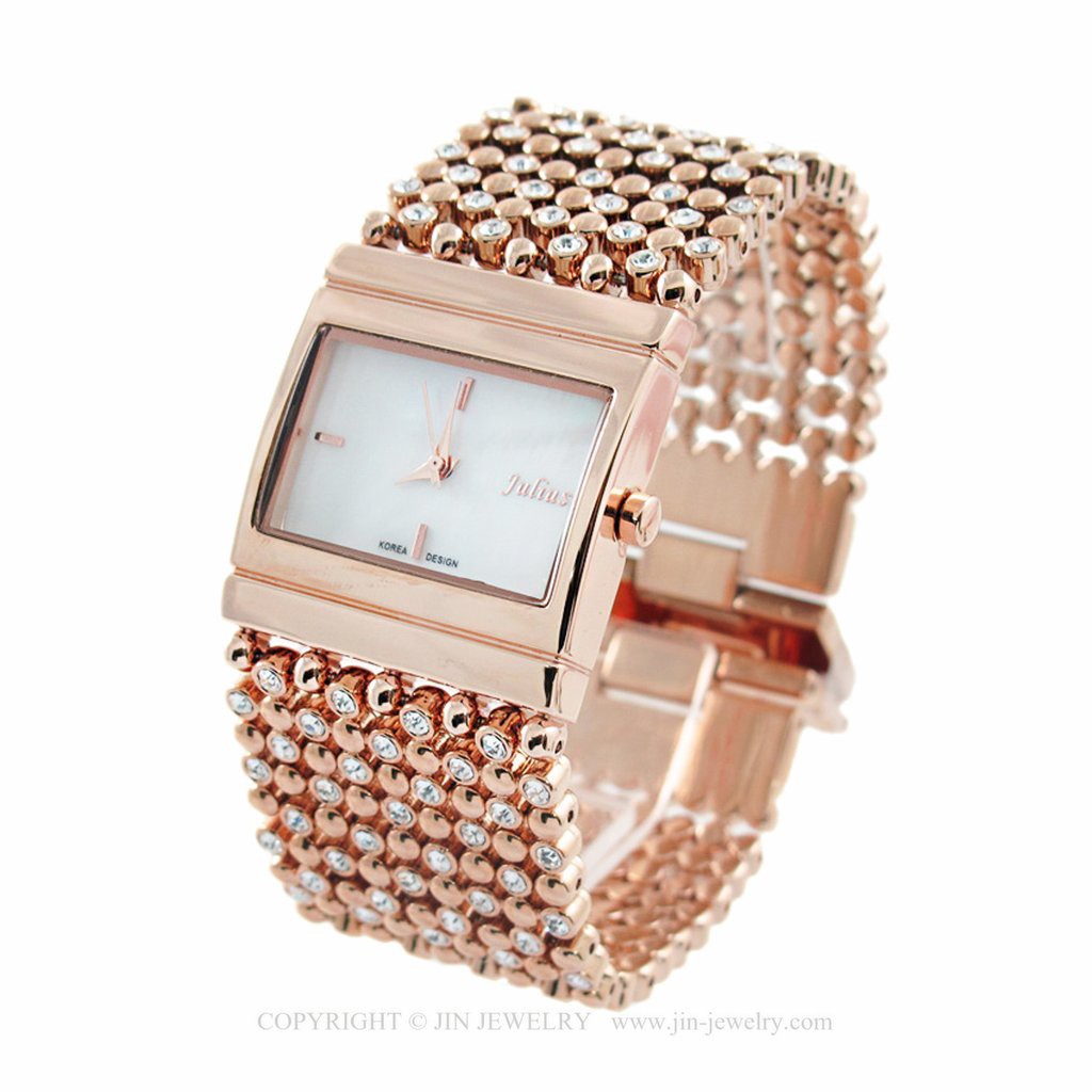 JULIUS WATCH JA435 สีโรสโกลด์หน้าปัดสีขาว (ROSEGOLD/WHITE) นาฬิกาข้อมือผู้หญิง แบรนด์เกาหลี แฟชั่นฮิ