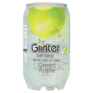 🔥The Best!! กลินเตอร์ น้ำหวานกลิ่นแอปเปิ้ลเขียว ชนิดอัดก๊าซ 350มล. Glinter Sparkling Green Apple Flavour Soft Drink 350m