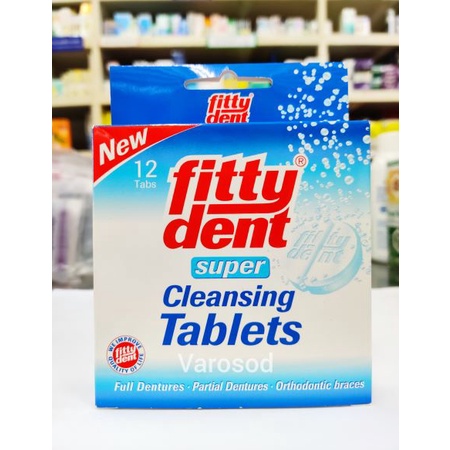 Fitty Dent Super Cleansing Tablets เม็ดฟู่ ทำความสะอาด ฟันปลอม 12 เม็ด/กล่อง จากประเทศออสเตรีย