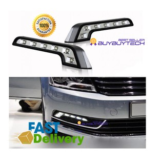 buybuytech LED E-Class ไฟเดย์ไลท์ 6ดวง Daytime Running Light(DRL)-12V (สีขาว)จำนวน 2ชิ้น(ซ้าย-ขวา)E-Class LED