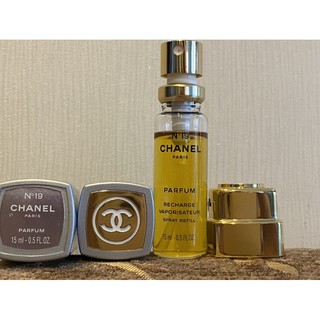 VTG Chanel No.19 Parfum Refillable Spray Atomizer case 15 ml. Without box Vintage and Extremely Rare.