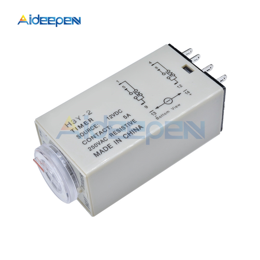 รีเลย์ตั้งเวลาหน่วงเวลา H3Y-2 DC 12V 24V AC 110V 220V 0-30 วินาที 0-30 นาทีต่อวินาที