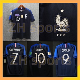 เสื้อกีฬาแขนสั้น ลายทีมชาติฟุตบอล France 2018 ทีมเหย้า 2018 ชุดเหย้า