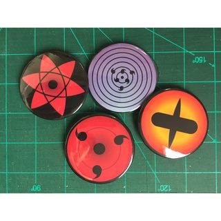 Brooch anime เข็มกลัดอนิเมะนารูโตะ (naruto) เนตรวงแหวน เนตรสังสาระ เนตรสีขาว ฯลฯ ขนาด 58 mm