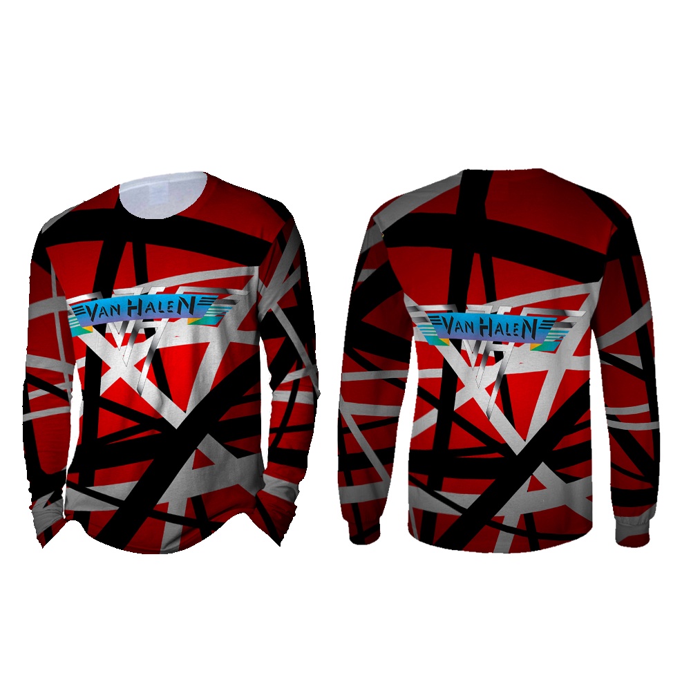 [TiniShop] VAN HALEN เสื้อยืดพิมพ์ลาย 3D / Van Halen เสื้อยืดพิมพ์ลายแขนยาวผู้ชาย
