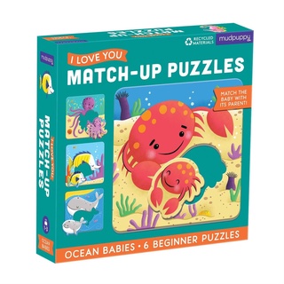 จิ๊กซอว์แม่ลูก ลายสัตว์น้ำ (Ocean Babies I Love You Match-Up Puzzles)