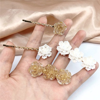 #New Arrival# Fashion Plastic Transparent White Rose Hairpin for Women