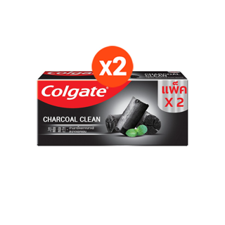 Colgate คอลเกต ยาสีฟัน ชาร์โคล คลีน 100 กรัม แพ็คคู่ x2 (รวม 4 หลอด) ช่วยทำความสะอาดช่องปาก