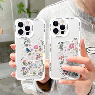 เคสมือถือ แบบนิ่ม ลายดอกไม้ กระต่าย แมว สําหรับ VIVO Y53S Y51 Y51A Y31 2021 Y33S Y21S Y21 Y52 Y72 5G Y15S Y15A Y20 Y20i Y12S Y12A Y20s G Y30 Y50 Y30i Y12 Y15 Y17 U10