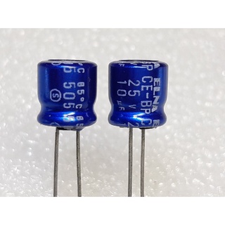 Elna CE-BP 10uf 25v capacitor bipolar ตัวเก็บประจุ คาปาซิเตอร์ bp ไบโพลาร์ ไบโพล่า ไม่มีขั้ว