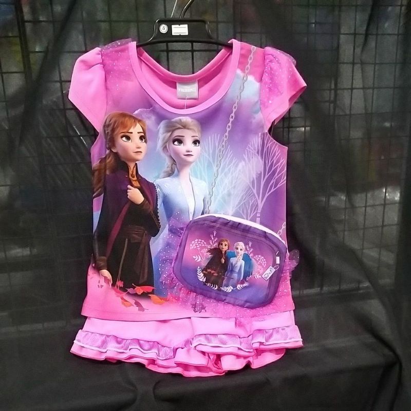 ชุดเอลซ่าสีชมพูกางเกงขาสั้น (4)AA-0920 Size S (3-4) Size M (4-5) Size L (5-6)  #ชุดเจ้าหญ