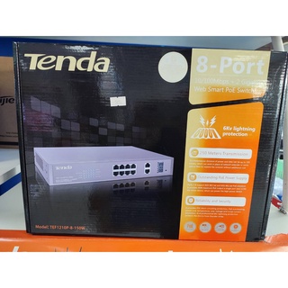 Tenda Switch 8 Port 10/100Mbps-2Gigabit Web Smart PoE Switch Model TEF1210P-8-150W