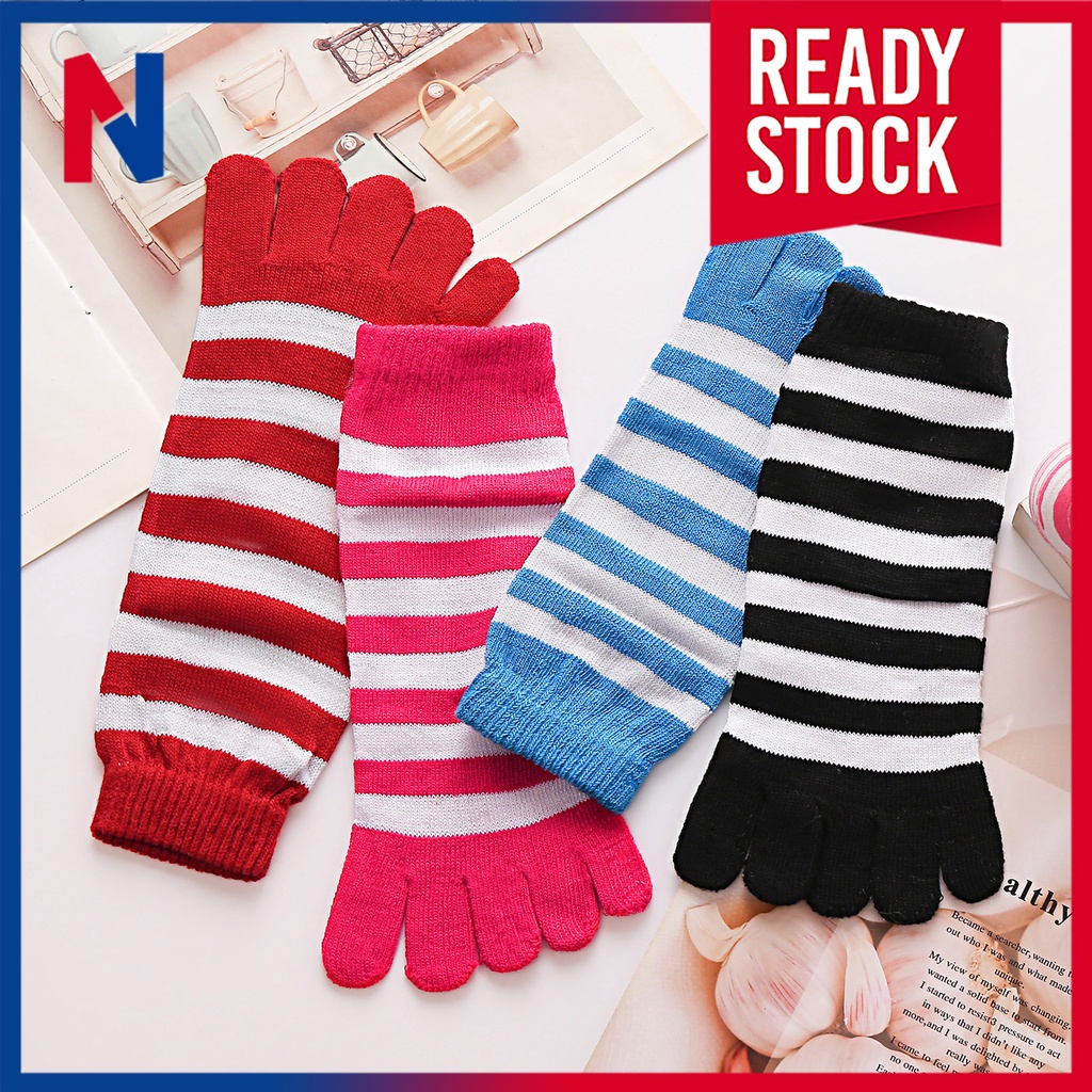 [NOVII] QSTAR Short Colourful Stipe Toe Socks / Belang Stokin Berjori
