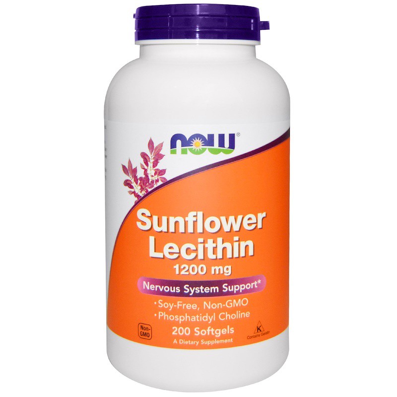 พร้อมส่ง!!! Now Foods, Sunflower Lecithin, 1200 mg, 200 Softgels