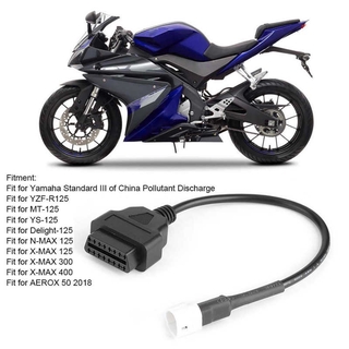 ☆Ready Stock☆เครื่องสแกนเนอร์รถจักรยานยนต์ 3 Pin To Obd 2 สําหรับ Yamaha X - Max N Mt 125