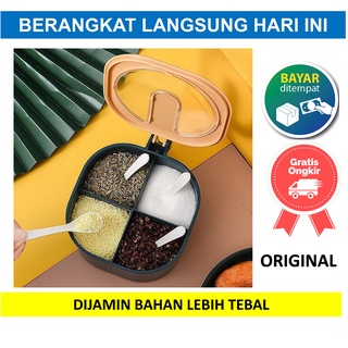 TEMPAT BUMBU SEKAT 4IN1 KOTAK DAPUR GRID WADAH SERBAGUNA 4 IN 1 ISI 4 SLOT BOX RAK SNACK ON