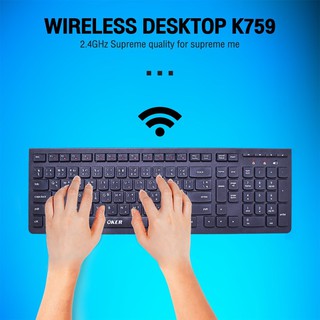 คีย์บอร์ดไร้สายOker K759 Wireless usb Desktop Keyboard