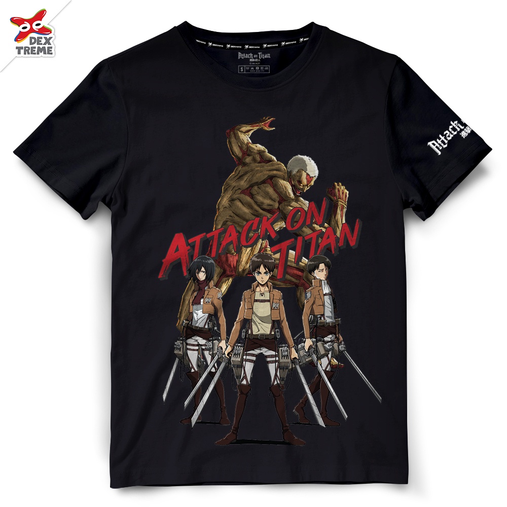 Dextreme เสื้อยืดผ่าพิภพไททัน (DAT-001) ลาย ผ่าพิภพไททัน Attack on Titan สีดำ และ สีขาว