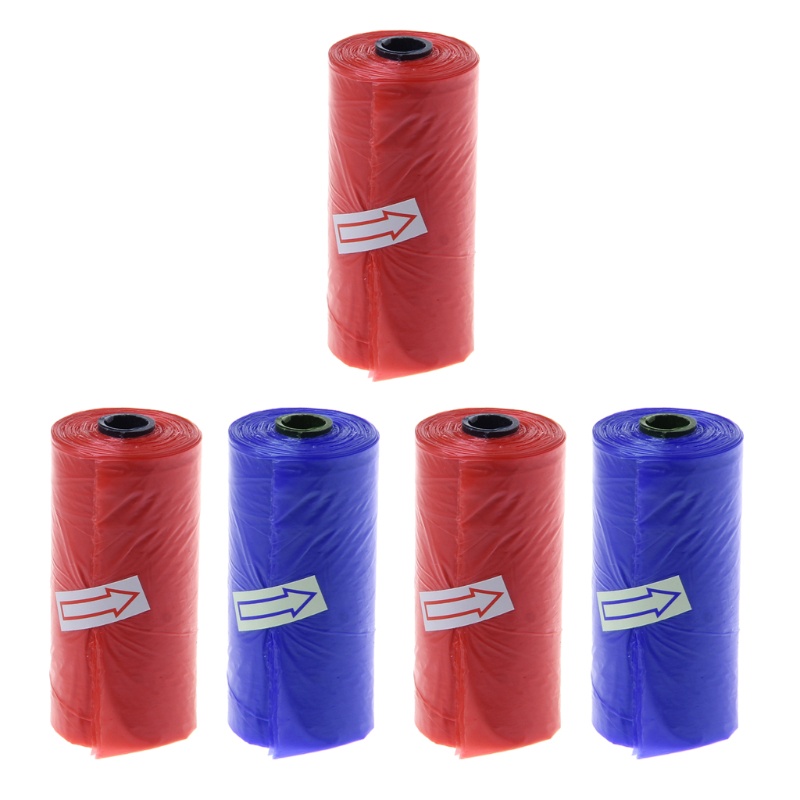 YOI 5 ม้วนถุงขยะสําหรับผ้าอ้อมขยะผ้าอ้อมกระสอบรั่วหลักฐานถุงขยะทิ้ง Clean Up Waste Pick U