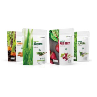 Narah SuperFood Set (4greens Carrot Alfalfa Redbeet) สูตรครบเซ็ทน้ำผัก 4 ชนิด