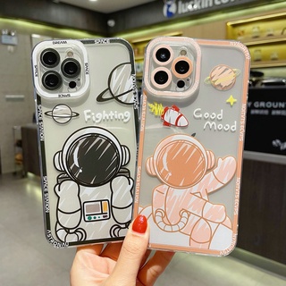 เคสโทรศัพท์มือถือแบบนิ่ม TPU ใส กันรอยเลนส์กล้อง ลายการ์ตูนนักบินอวกาศ สําหรับ Xiaomi Mi 8 Lite 10T 11T 12 POCO M3 M4 X3 GT Redmi 9T 10C Note 6 7 8 9 10 11 Pro 9S 10S 11S | Dfa009