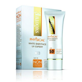 Smooth E Physical White Babyface UV Expert SPF 50+/PA+++ 40g. (Beige Color) สมูท อี ครีมกันแดด (สีเบจ)