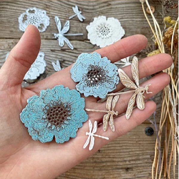 Dragonflies ดอกไม้ตัดโลหะตายสําหรับ DIY Scrapbooking อัลบั้มกระดาษการ์ดตกแต่งงานฝีมือลายนูน Die Cuts