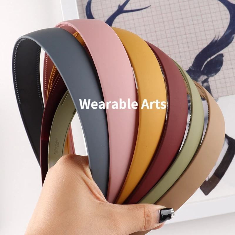 Wa084 25 มม.Matte Wide edge ที่คาดผมผม hoop เครื่องประดับผม