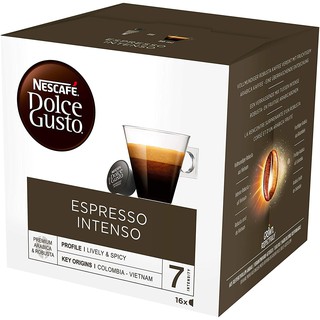 กาแฟแคปซูล เอสเพรสโซ อินเทนโซ  ดอลเช่กุสโต้ 16 แคปซูล Nescafe Dolce Gusto Espresso Intenso 16 cap.